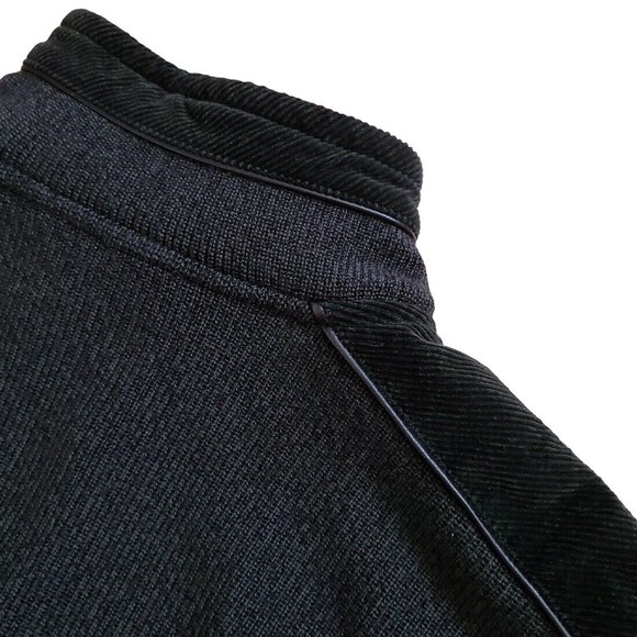 Amerigo Vespucci Made in Italy Pure Wool Leather Trimmed 1/4 Zip Sweater XL - Picture 11 of 14